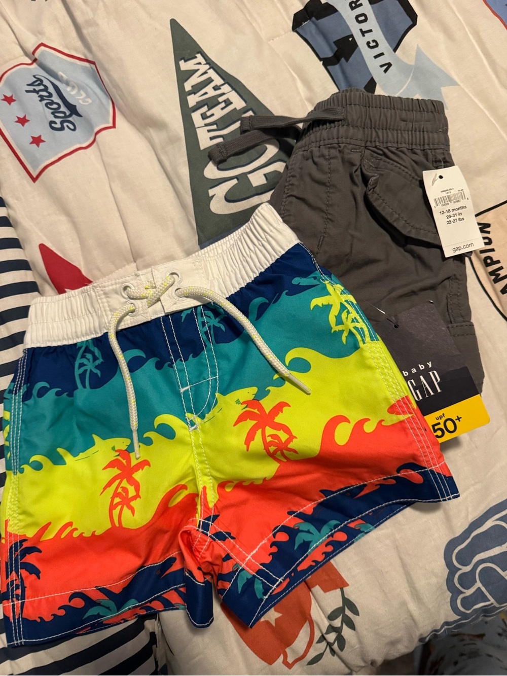 BUNDLE Baby GAP Multi-Color Swim Trunks & Cargo Pants